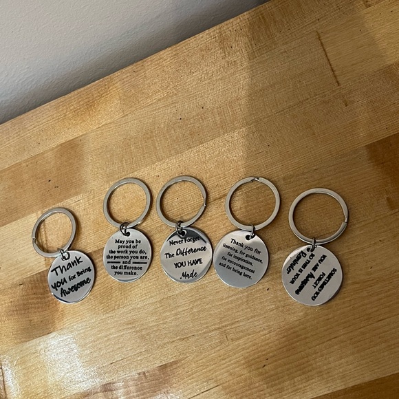Accessories - Metal Keychain Bag Charm lot of 5 Appreciation Gift Thank You